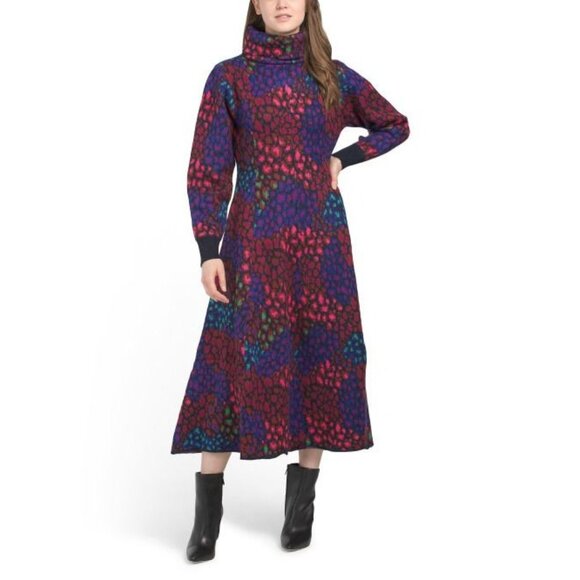 Farm Rio Sweater Dress Leopard Mix Size Small Brand New With Tag - Picture 1 of 2